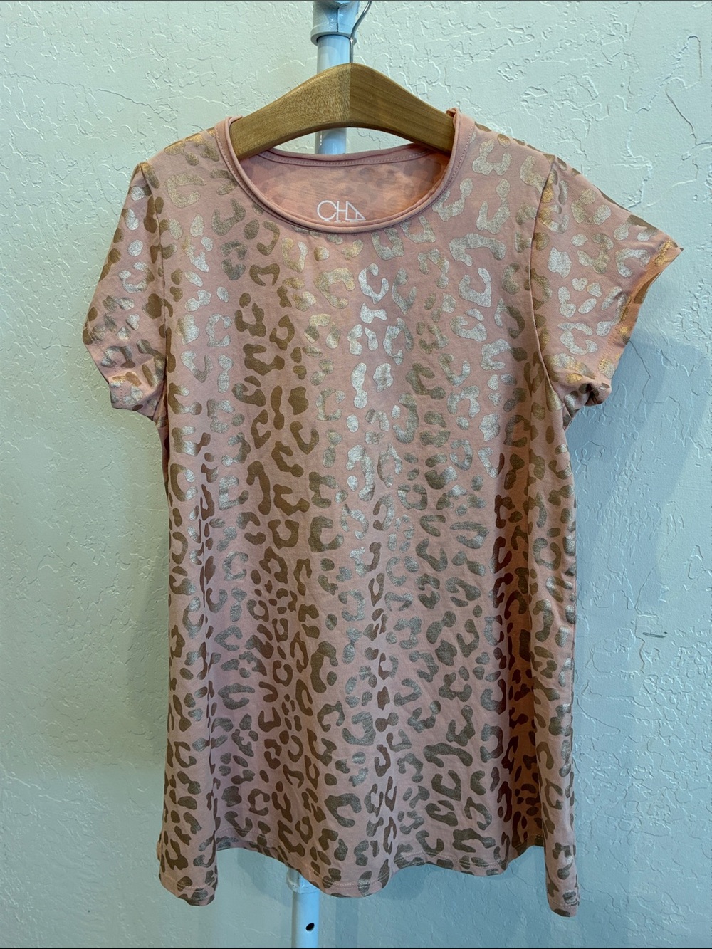 Chaser Pink and Gold Leopard Print Kids Casual Dress